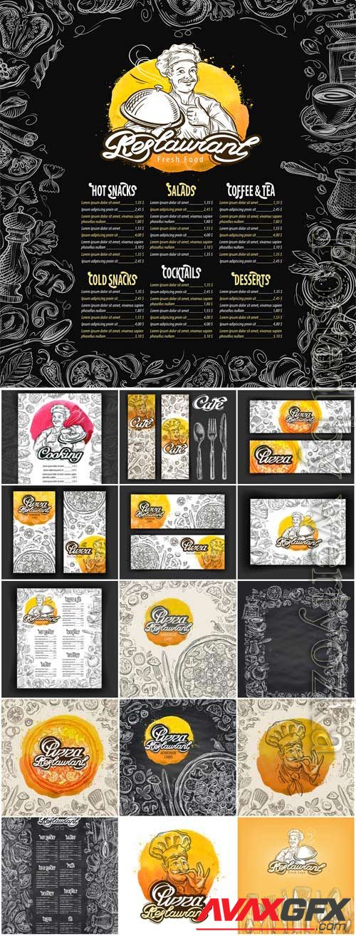 Restaurant menu, pizza menu in vector