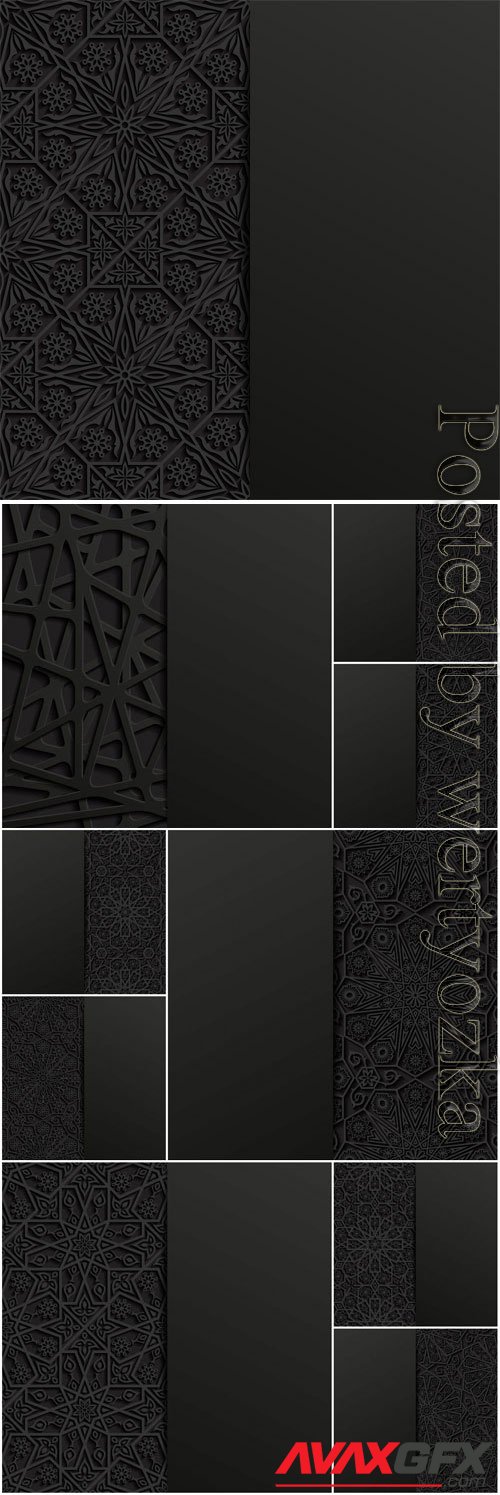 Abstract black backgrounds in vector