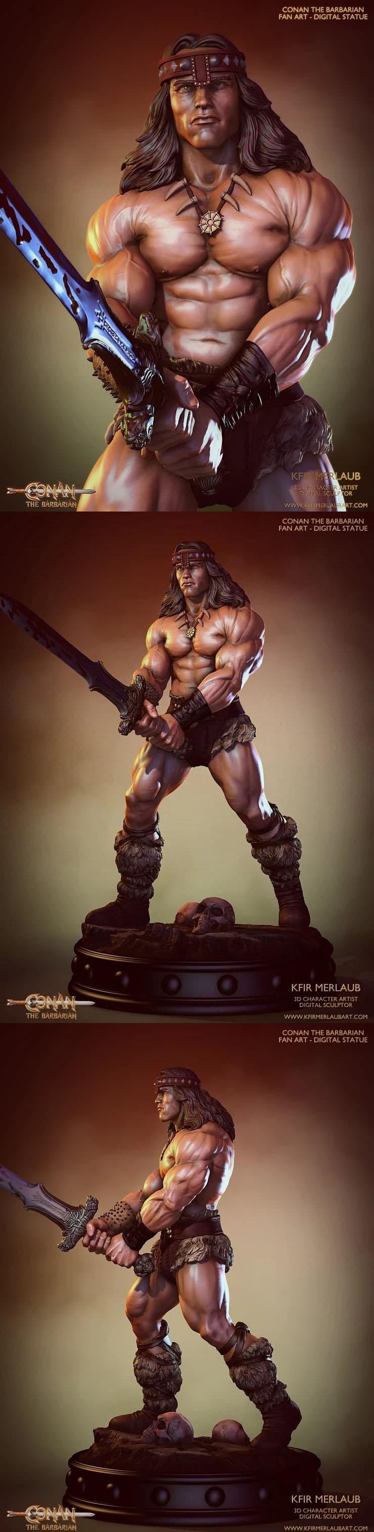 Conan the Barbarian Statue 3D Printable STL