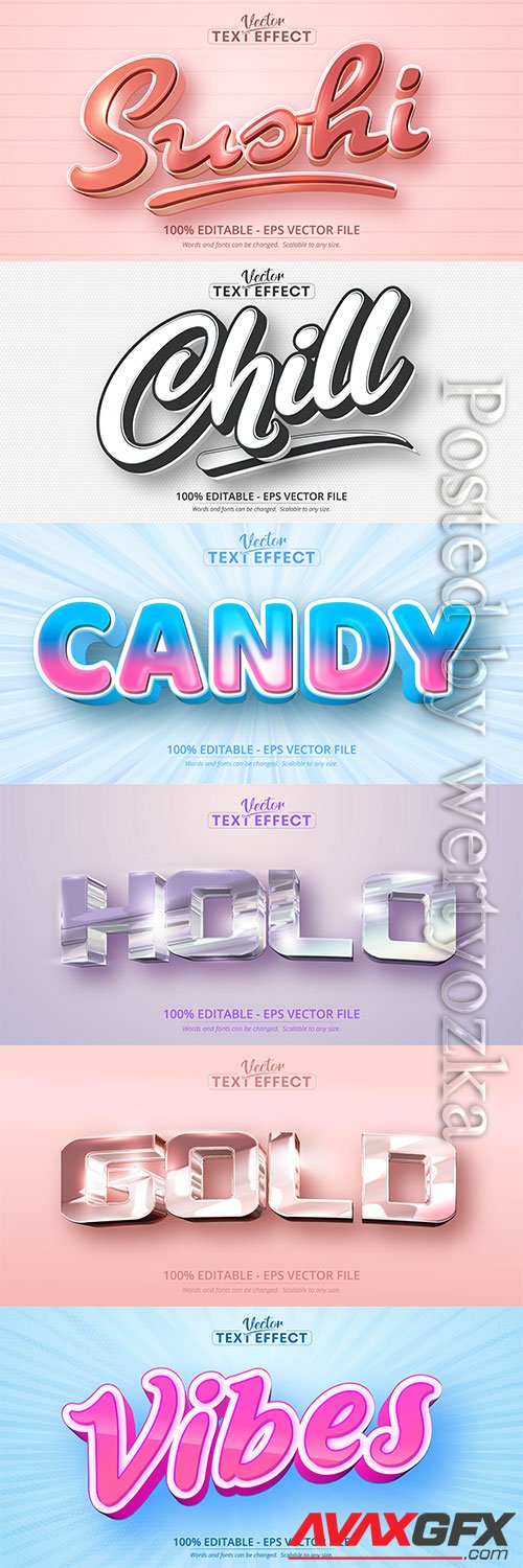 3d editable text style effect vector vol 400