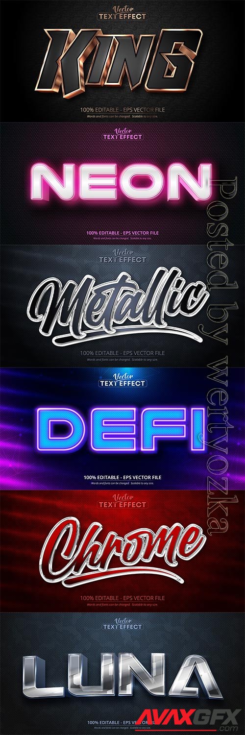 3d editable text style effect vector vol 401