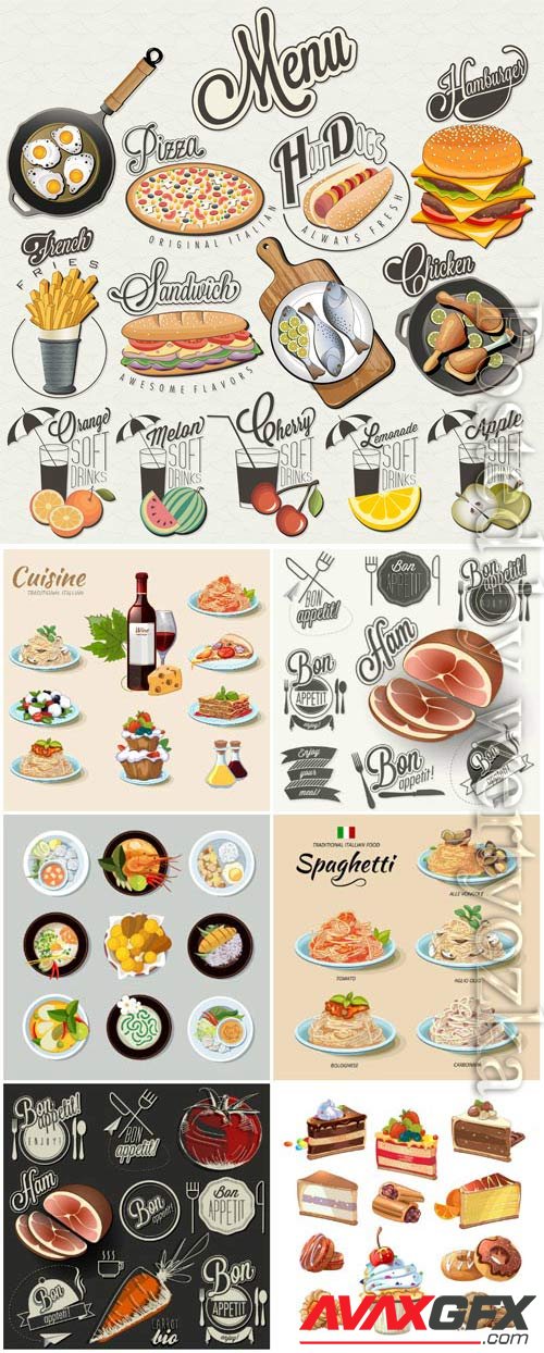 Menu, food in vector