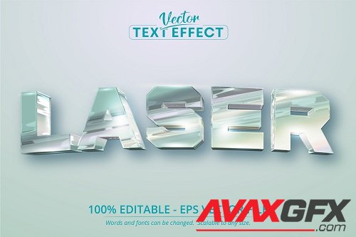 Laser text, holographic iridescent color text effect - 1369986