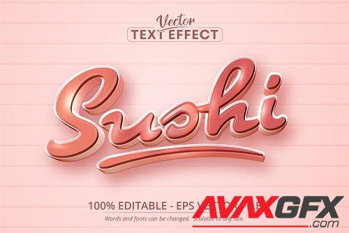 Sushi text, cartoon style editable text effect - 1369992