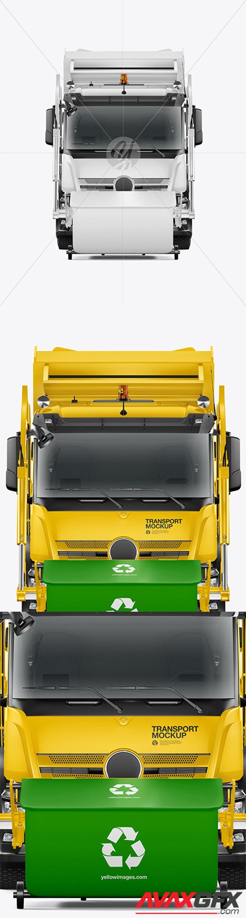 Garbage Truck Mockup - Front View 82056