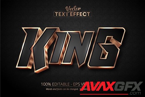 King text, luxury rose gold editable text effect - 1369995