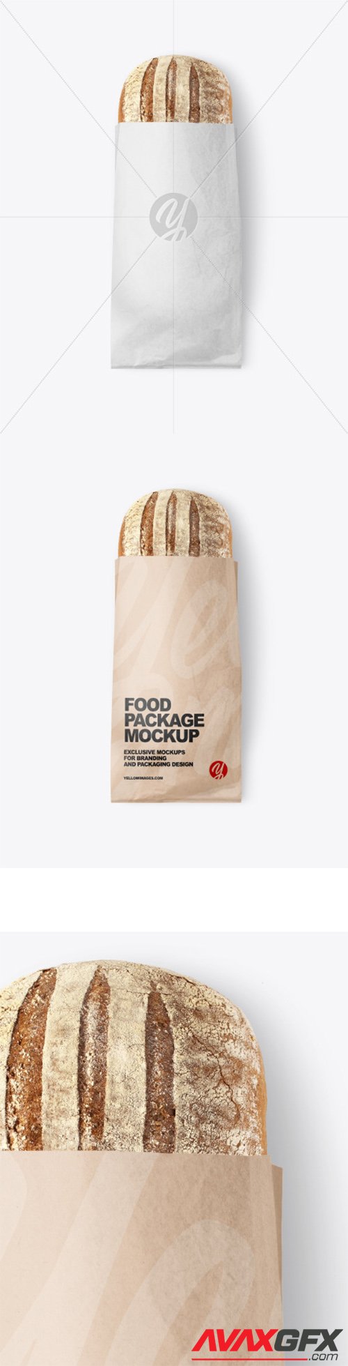 Kraft Package with Bread Mockup 82079