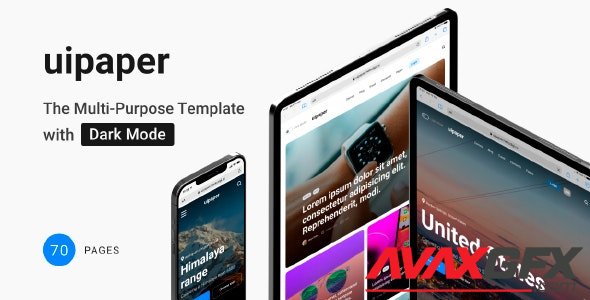 ThemeForest - UIpaper v1.0 - The Multi-Purpose Template with Dark Mode (Update: 15 May 21) - 31010072