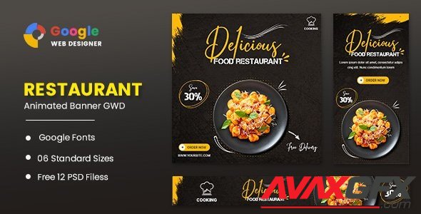 CodeCanyon - Food Restaurant Animated Banner GWD v1.0 - 32202364