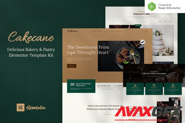 ThemeForest - Cakecane v1.0.0 - Cake & Pastry Elementor Template Kit - 32227470