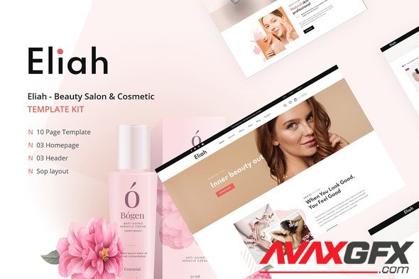 ThemeForest - Eliah v1.0.1 - Beauty Salon & Cosmetic Elementor Template Kit - 32006338
