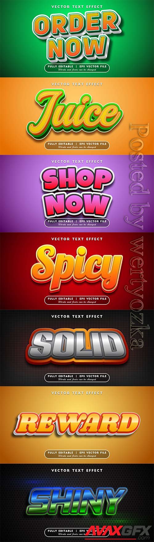 3d editable text style effect vector vol 425