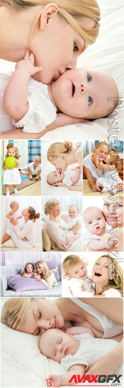 Mom and baby set stock photo