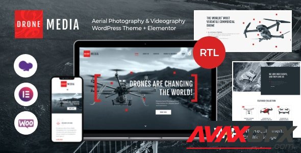 ThemeForest - Drone Media v1.5.1 - Aerial Photography & Videography WordPress Theme + Elementor - 21057990