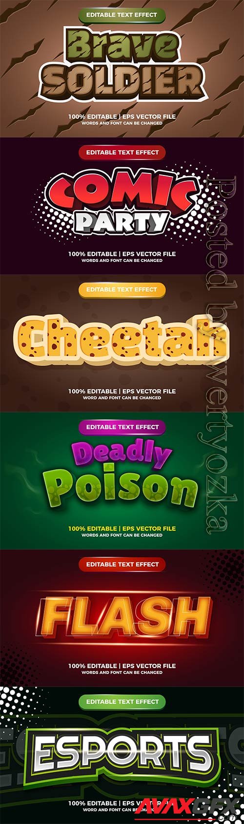 3d editable text style effect vector vol 432