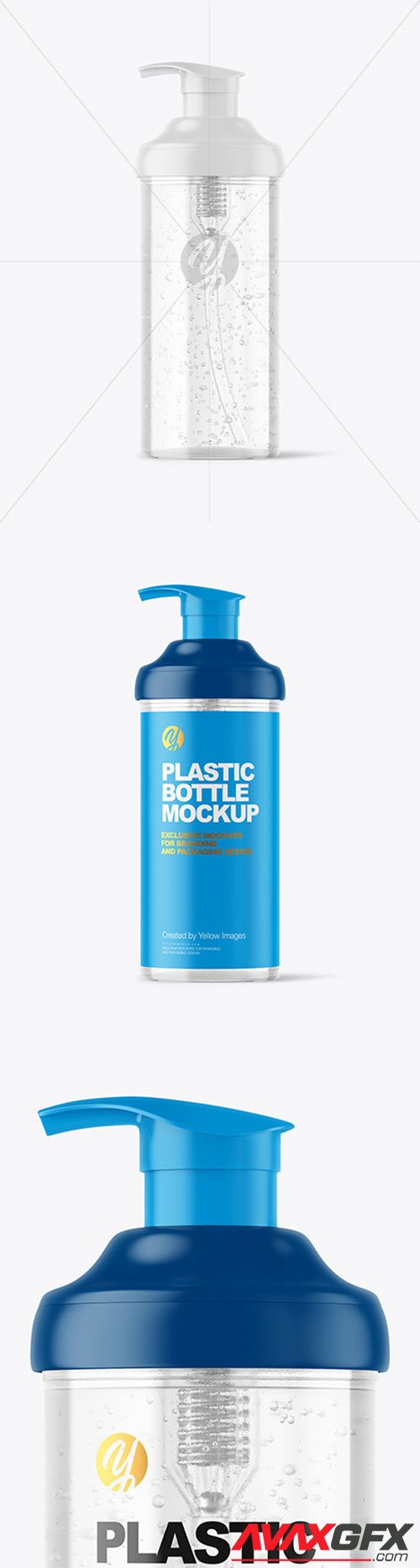 Clear Cosmetic Bottle with Pump Mockup 82228