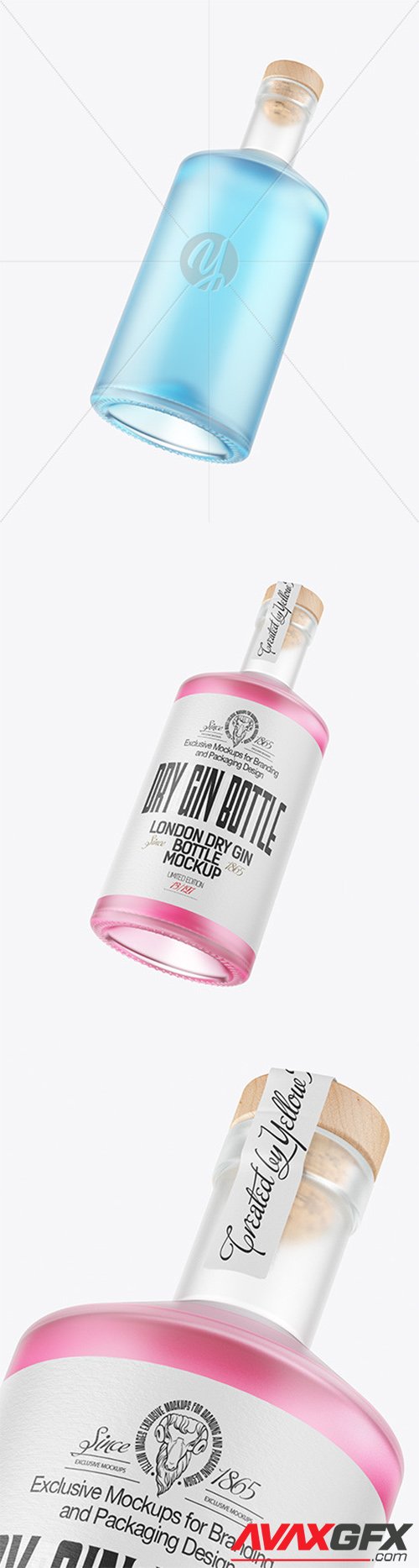 Frosted Glass Gin Bottle Mockup 82117
