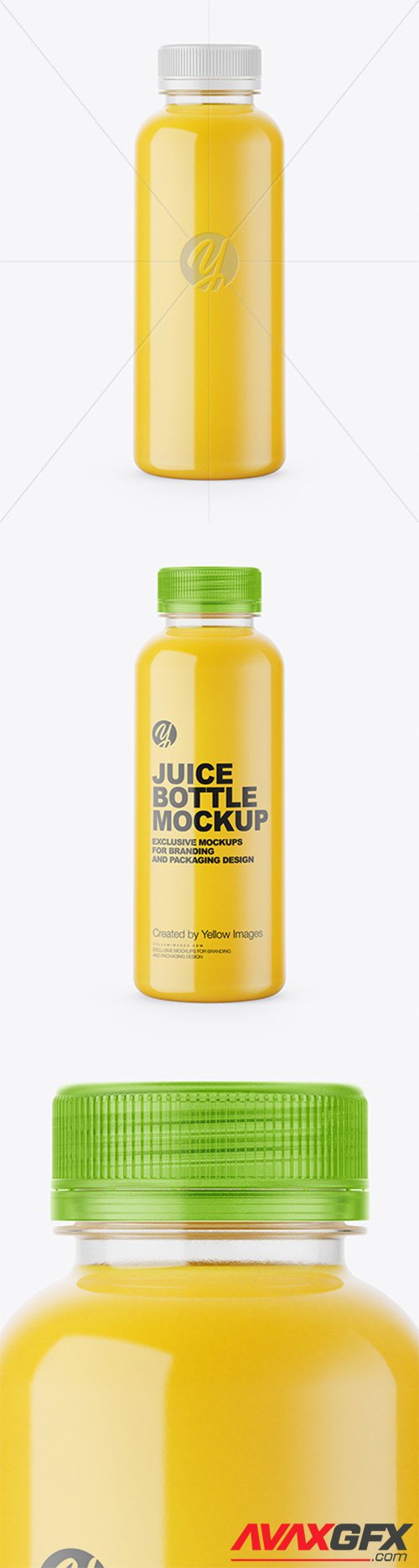 Clear Bottle with Orange Juice Mockup 82132