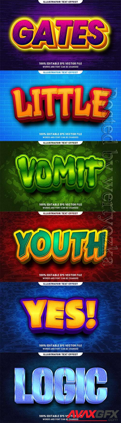 3d editable text style effect vector vol 452