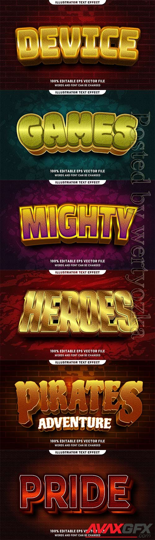 3d editable text style effect vector vol 445