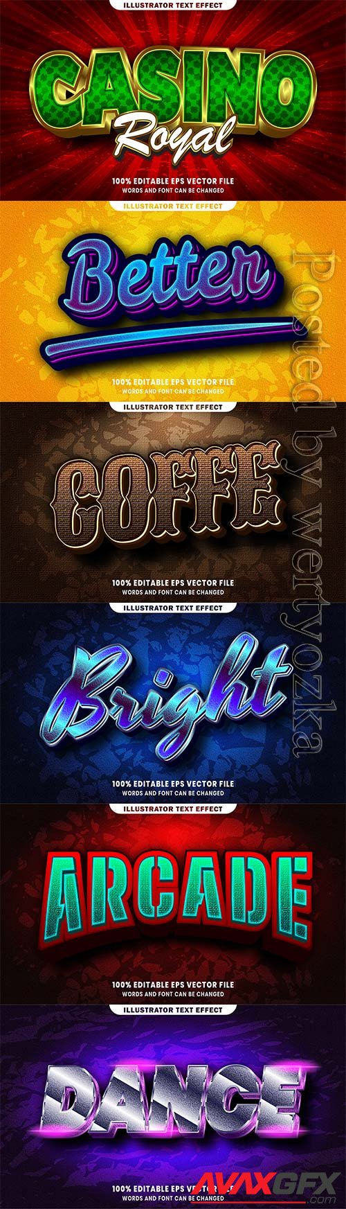 3d editable text style effect vector vol 439