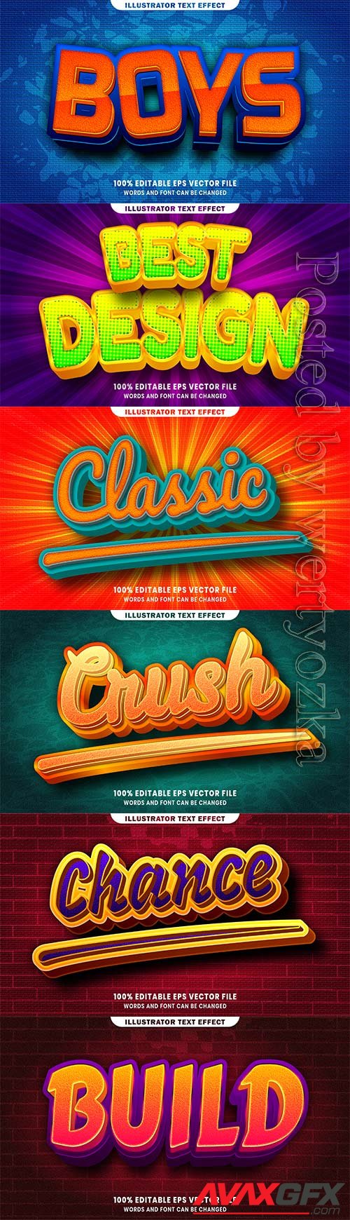 3d editable text style effect vector vol 440