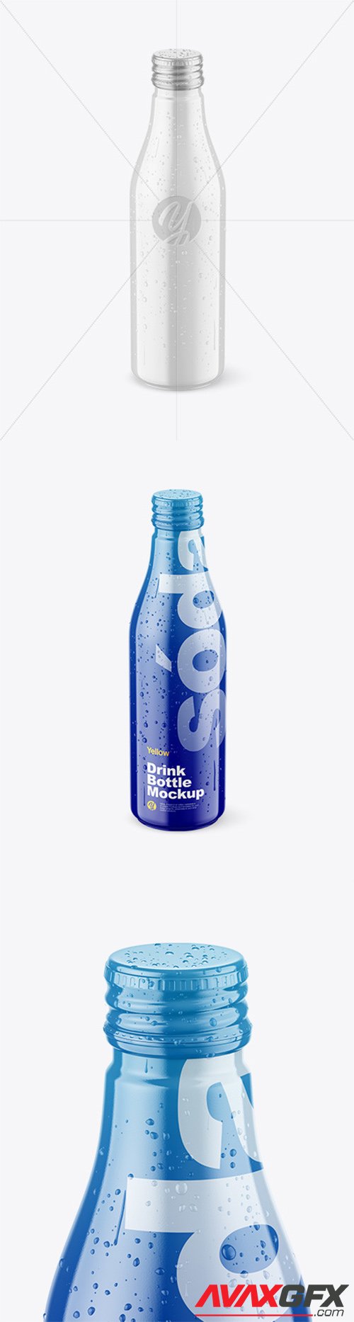 Glossy Drink Bottle w/ Drops Mockup 78312