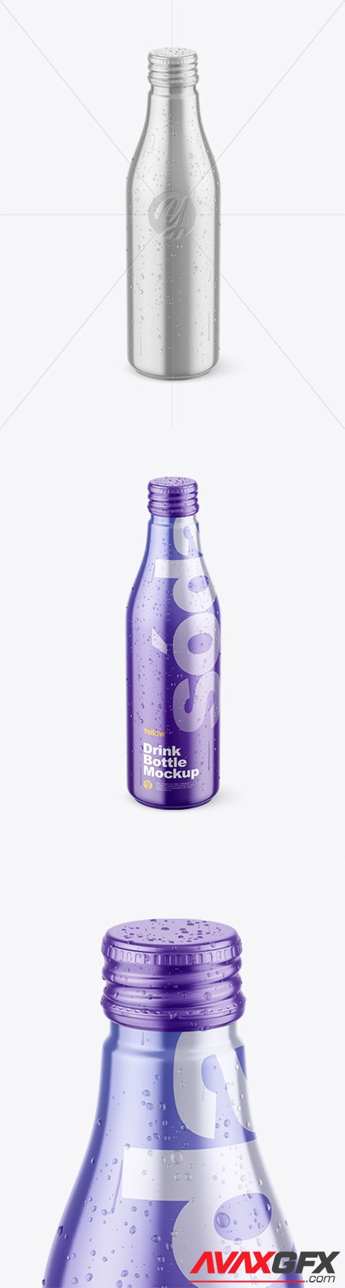 Metallic Drink Bottle w/ Drops Mockup 78314