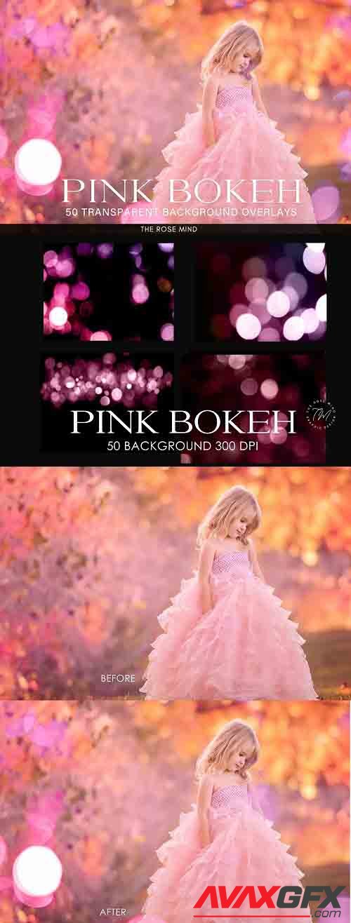 Bokeh Pink background, overlays - 1385265