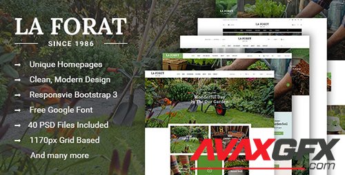 LaForat - Gardening & Landscaping Shop PSD Template 16436285