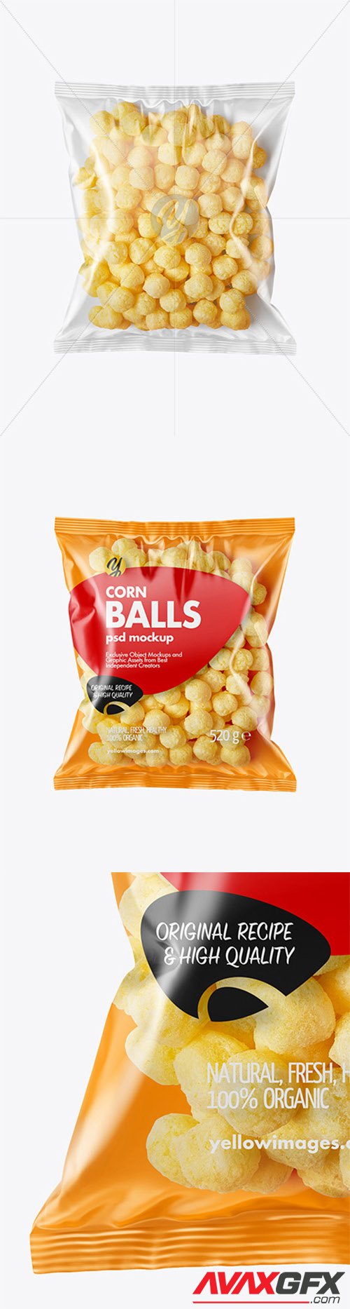 Plastic Bag With Corn Balls Mockup 79794