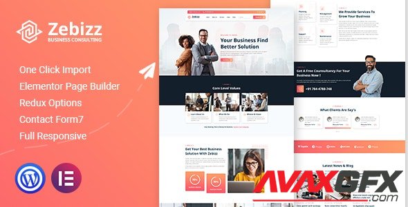 ThemeForest - Zebizz v1.0 - Business Consulting WordPress Theme (Update: 24 May 21) - 31229589