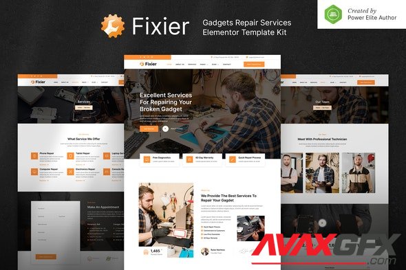 ThemeForest - Fixier v1.0.0 - Gadgets & Electronics Repair Services Elementor Template Kit - 32315111