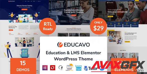 ThemeForest - Educavo v2.7.2 - Online Courses & Education WordPress Theme - 28715006