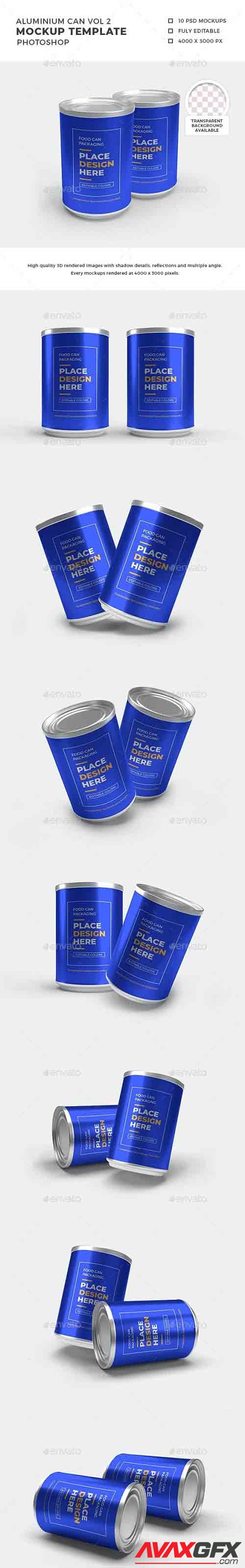 Aluminium Food Can Mockup Set - 32368774 - 1392677 - 3D Template