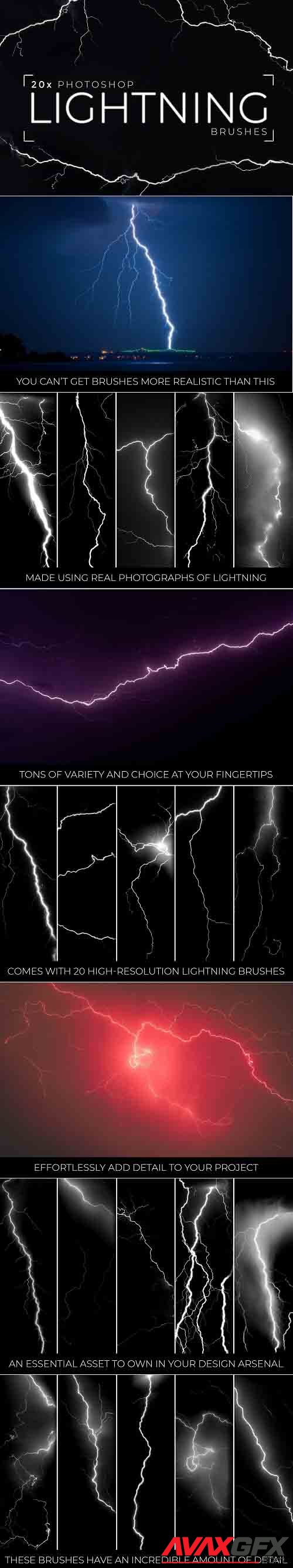 20x Photoshop Lightning Brushes - 6182308