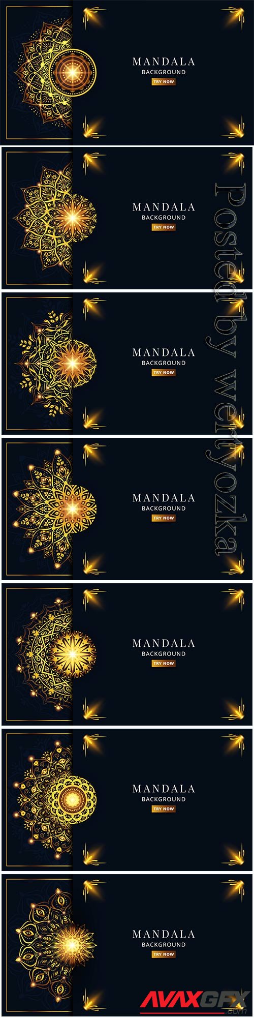 Luxury golden mandala vector banner