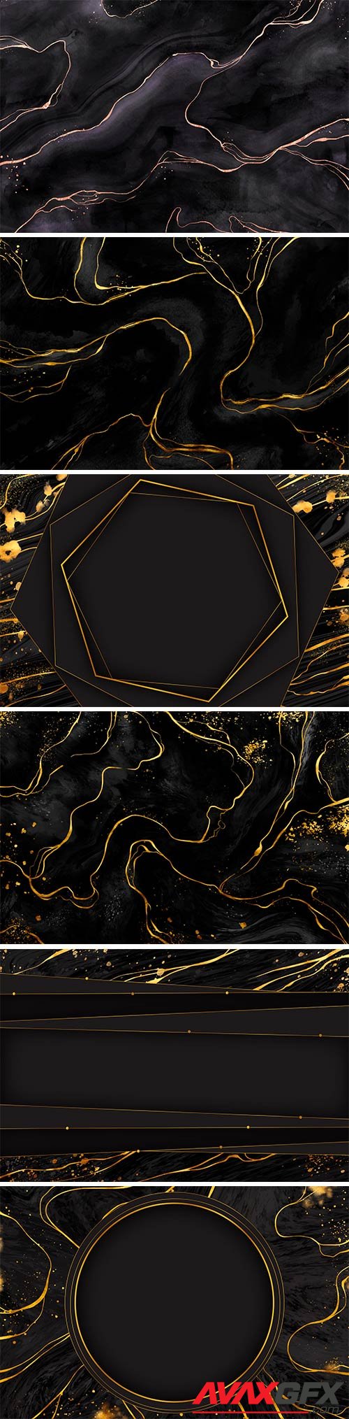 Black and golden marble vector background