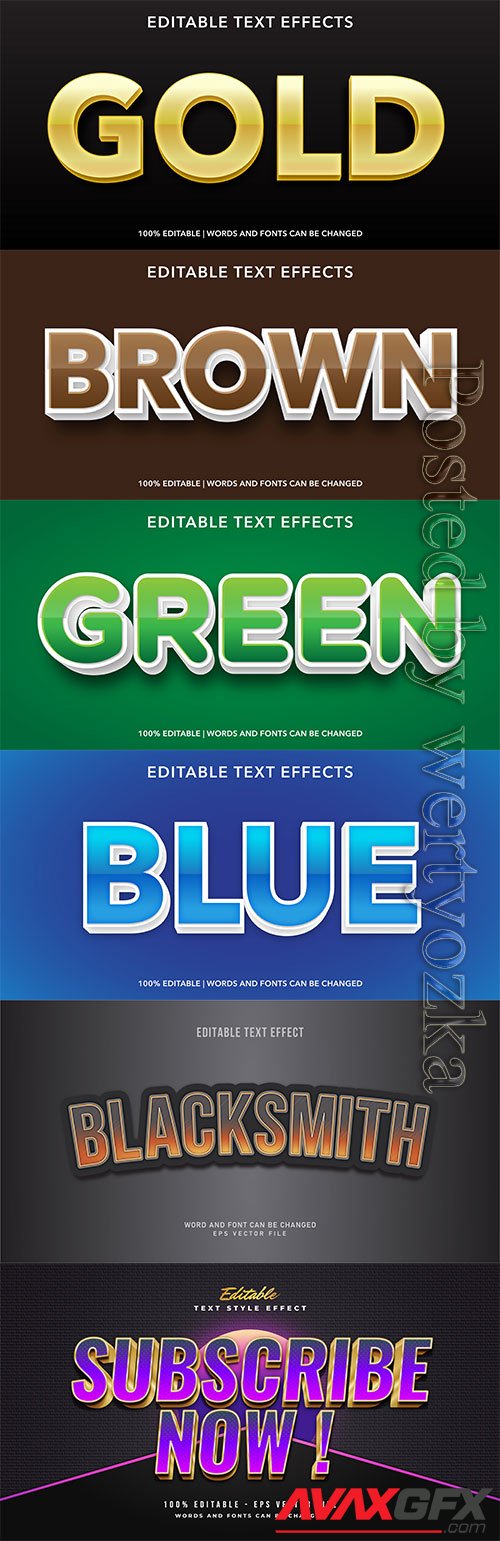 3d editable text style effect vector vol 459