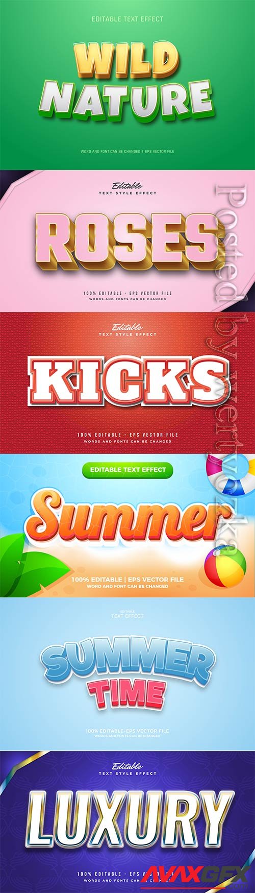 3d editable text style effect vector vol 458