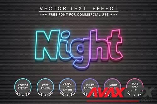 Night neon - editable text effect - 6186960