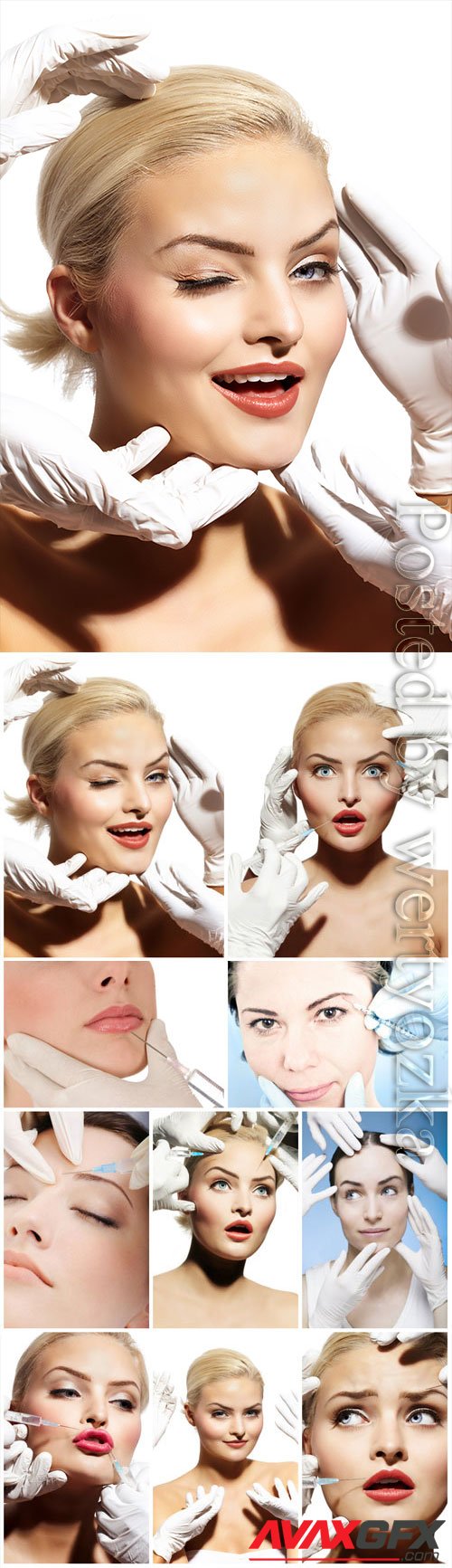 Cosmetology, botox injections stock photo
