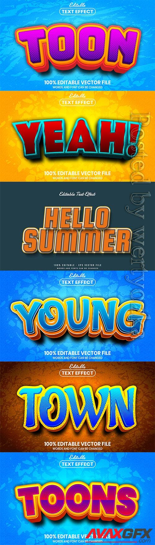 3d editable text style effect vector vol 470