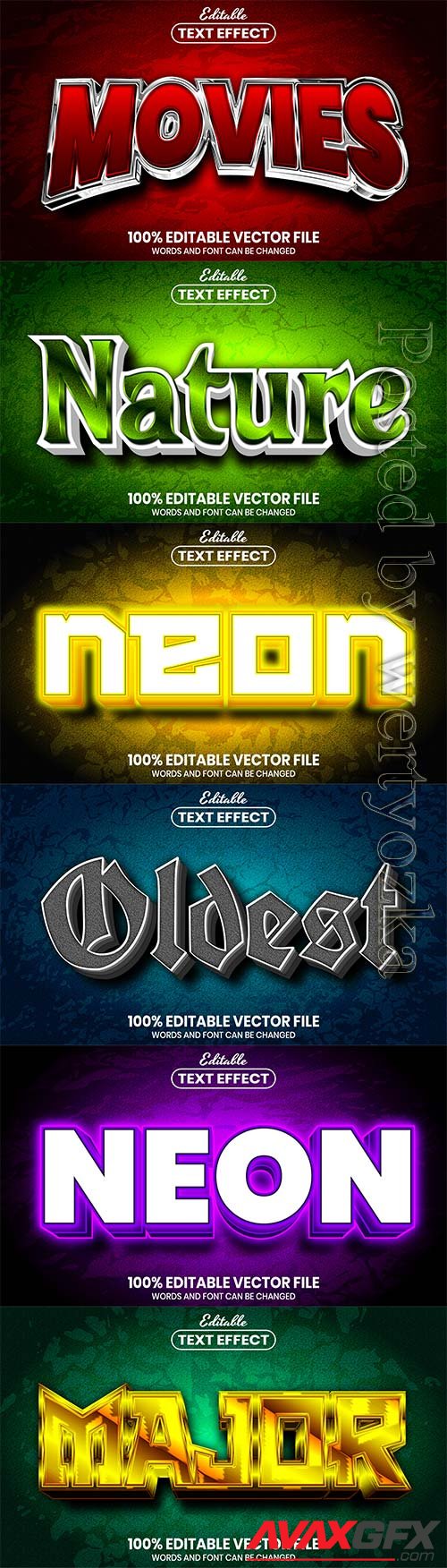 3d editable text style effect vector vol 468