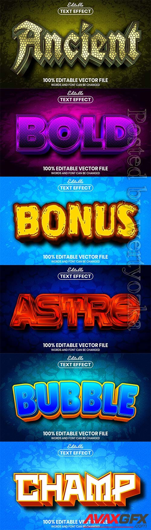 3d editable text style effect vector vol 463