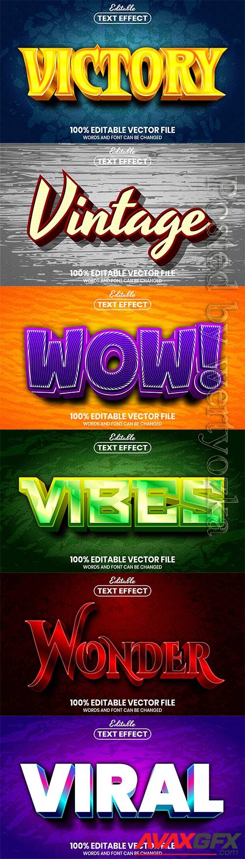 3d editable text style effect vector vol 474