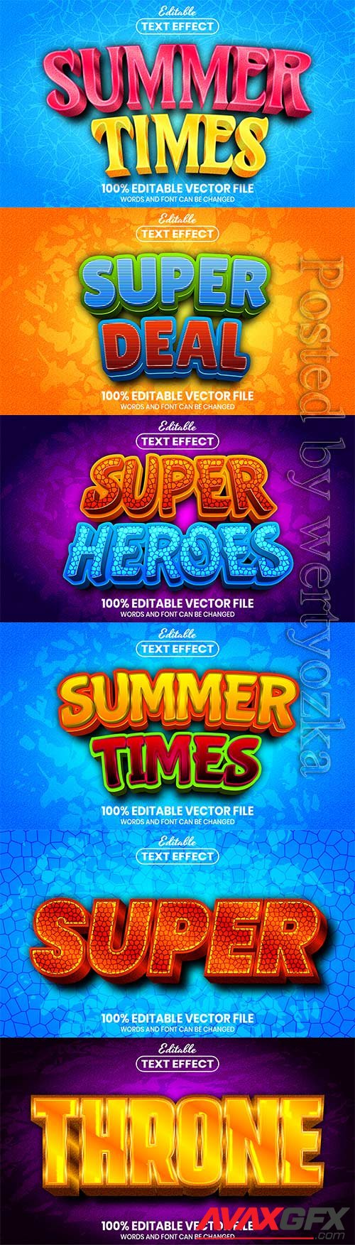 3d editable text style effect vector vol 473