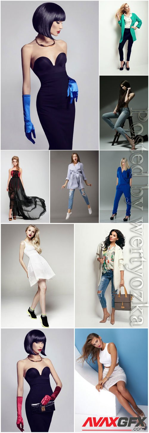 Glamorous stylish women stock photo