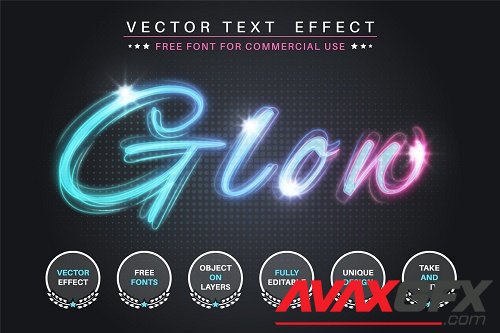 Glow stroke - editable text effect - 6204782