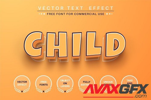 3D child - editable text effect - 6205238